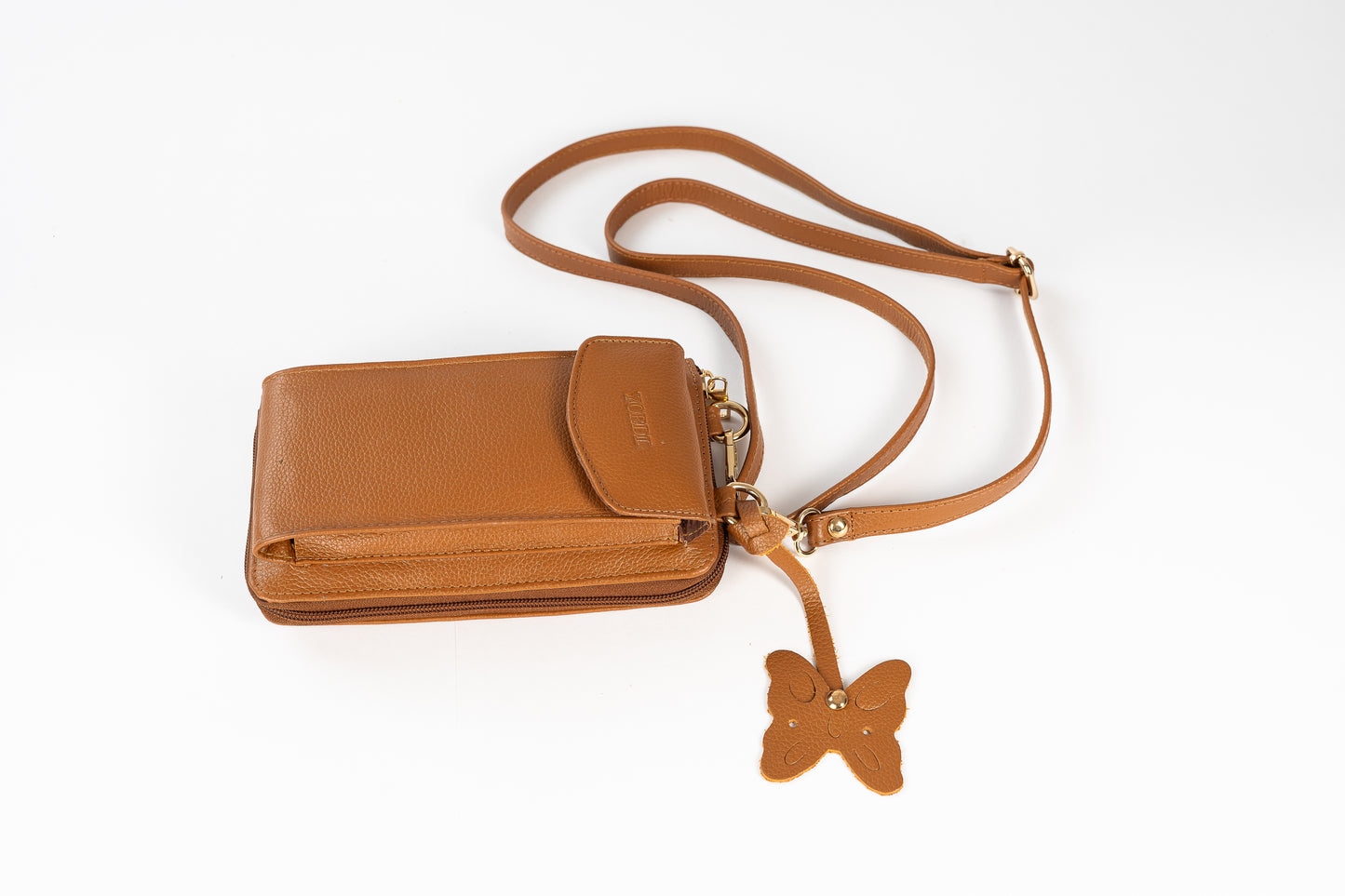 BILLETERA MANOS LIBRES VERTICAL (CAMEL)